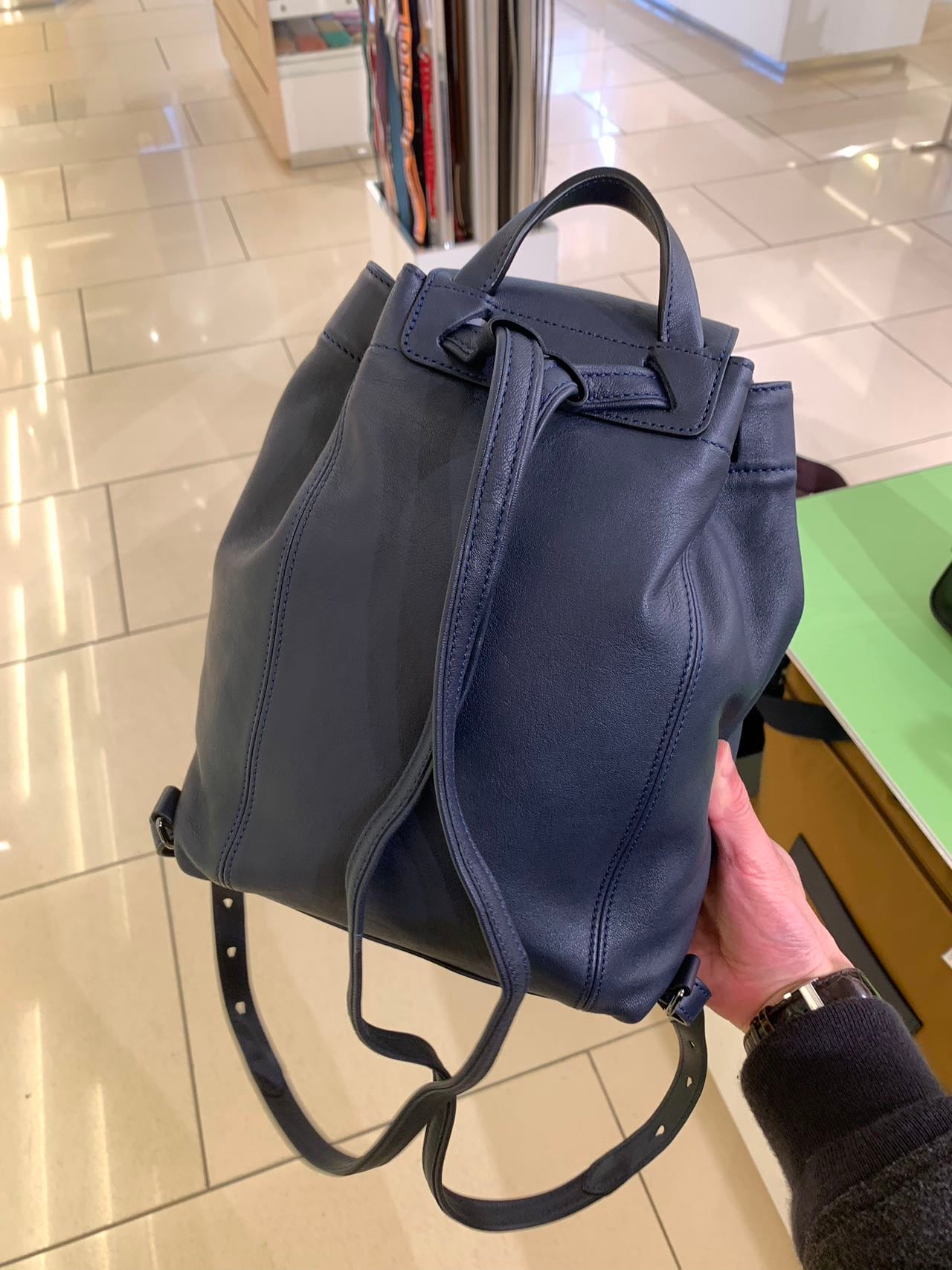 Longchamp leather backpack 龍香皮革後背包