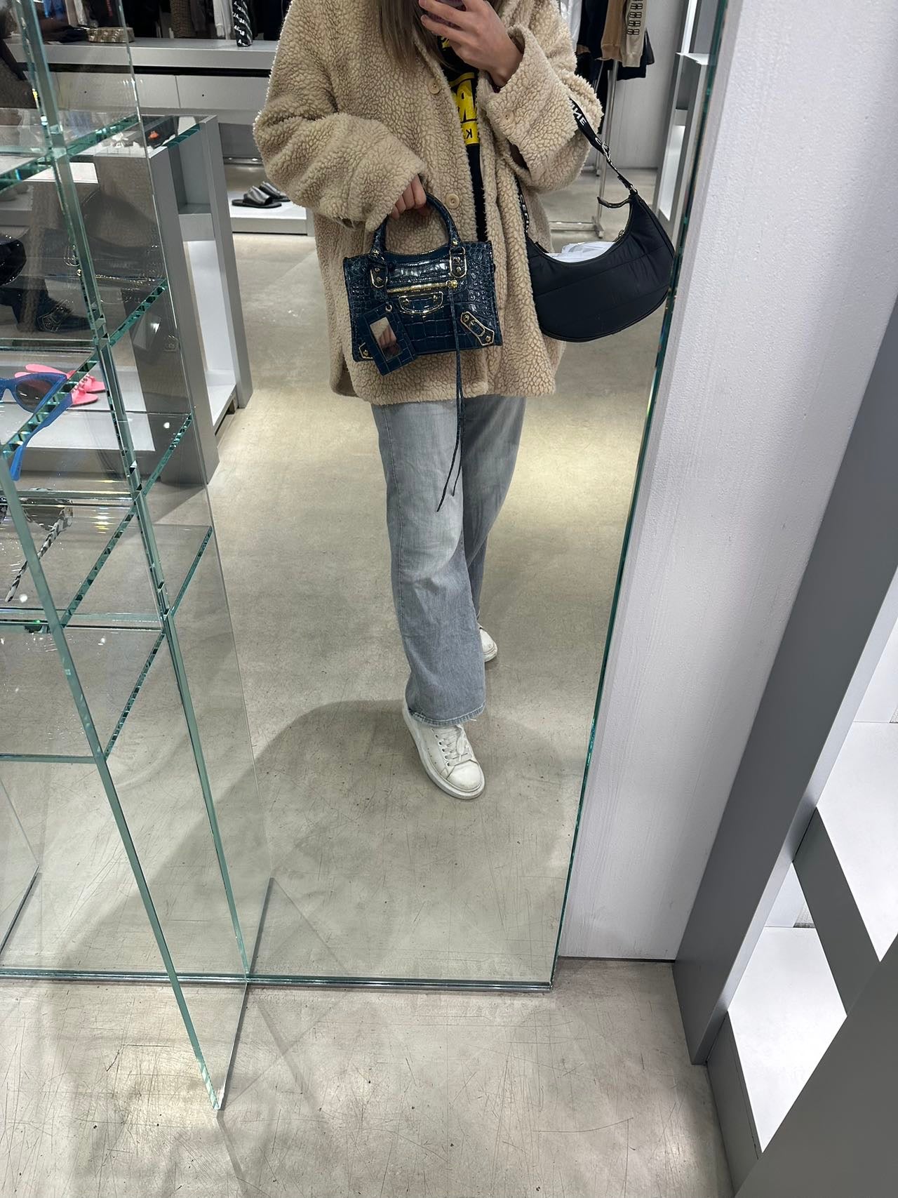 BALENCIAGA shiny croc print mini CITY 巴黎世家亮皮鱷魚壓紋迷你城市包