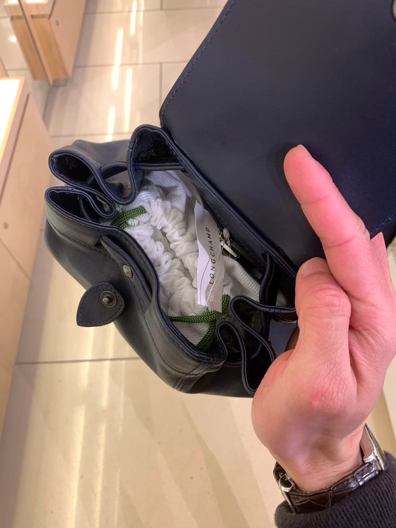 Longchamp leather backpack 龍香皮革後背包