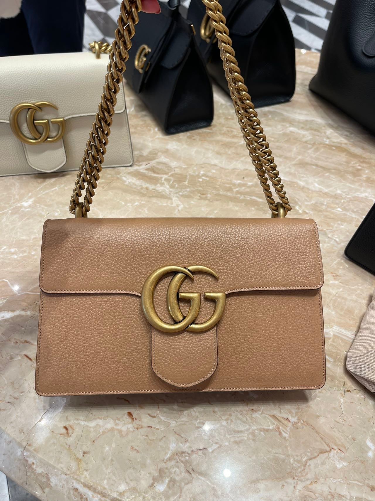 Gucci GG Marmont cellarius handbag古馳金色鏈條肩背包