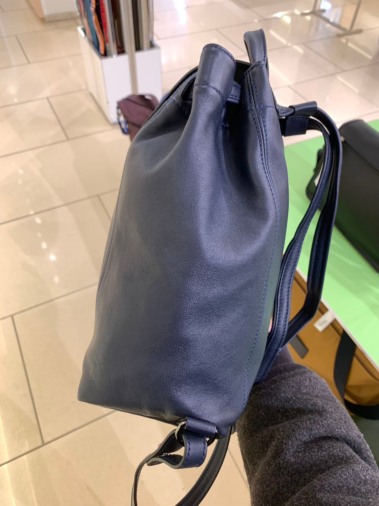 Longchamp leather backpack 龍香皮革後背包