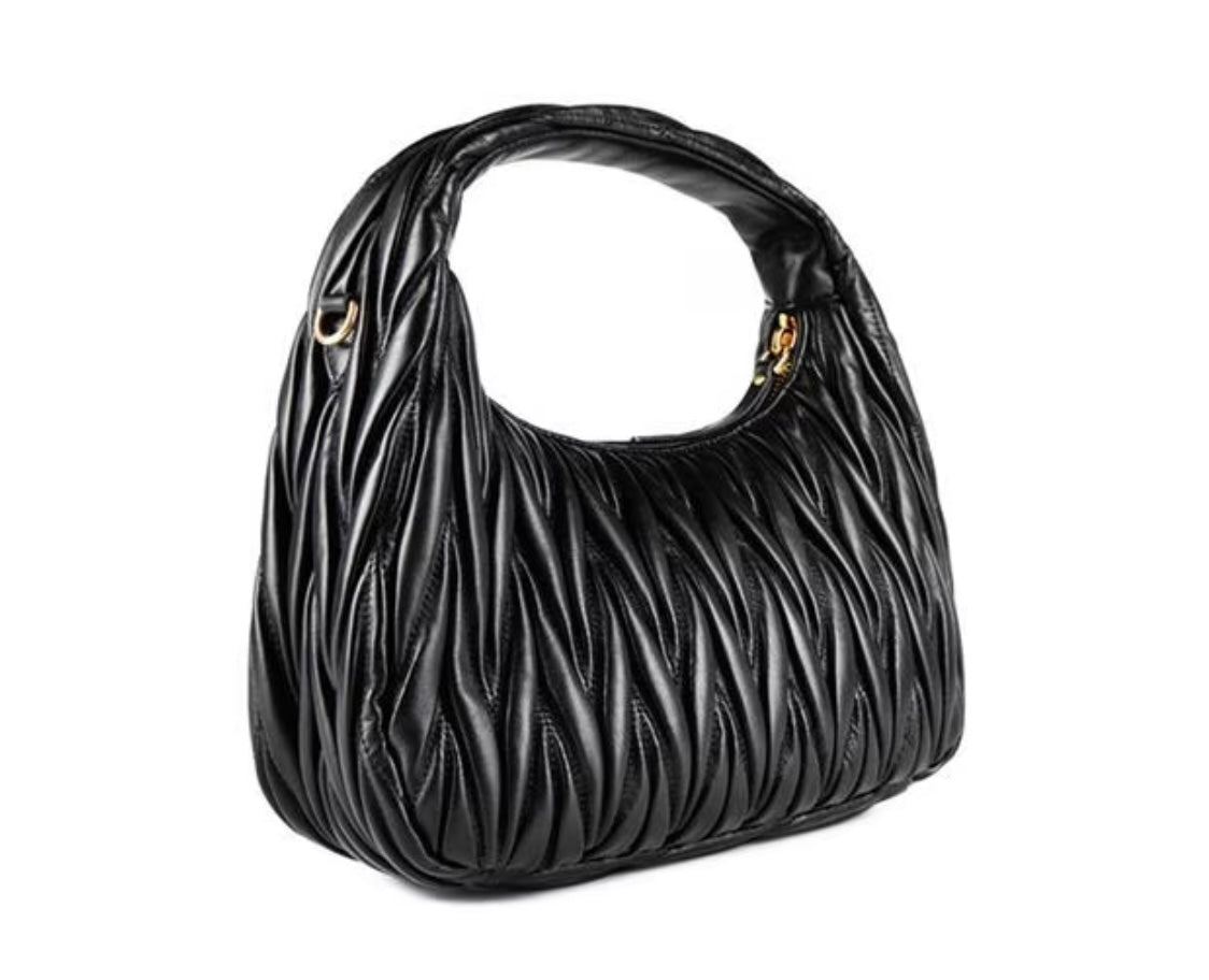 MIU MIU WANDER MATELASSE LEATHER HOBO BAG 繆繆小羊皮半月形皺摺手袋