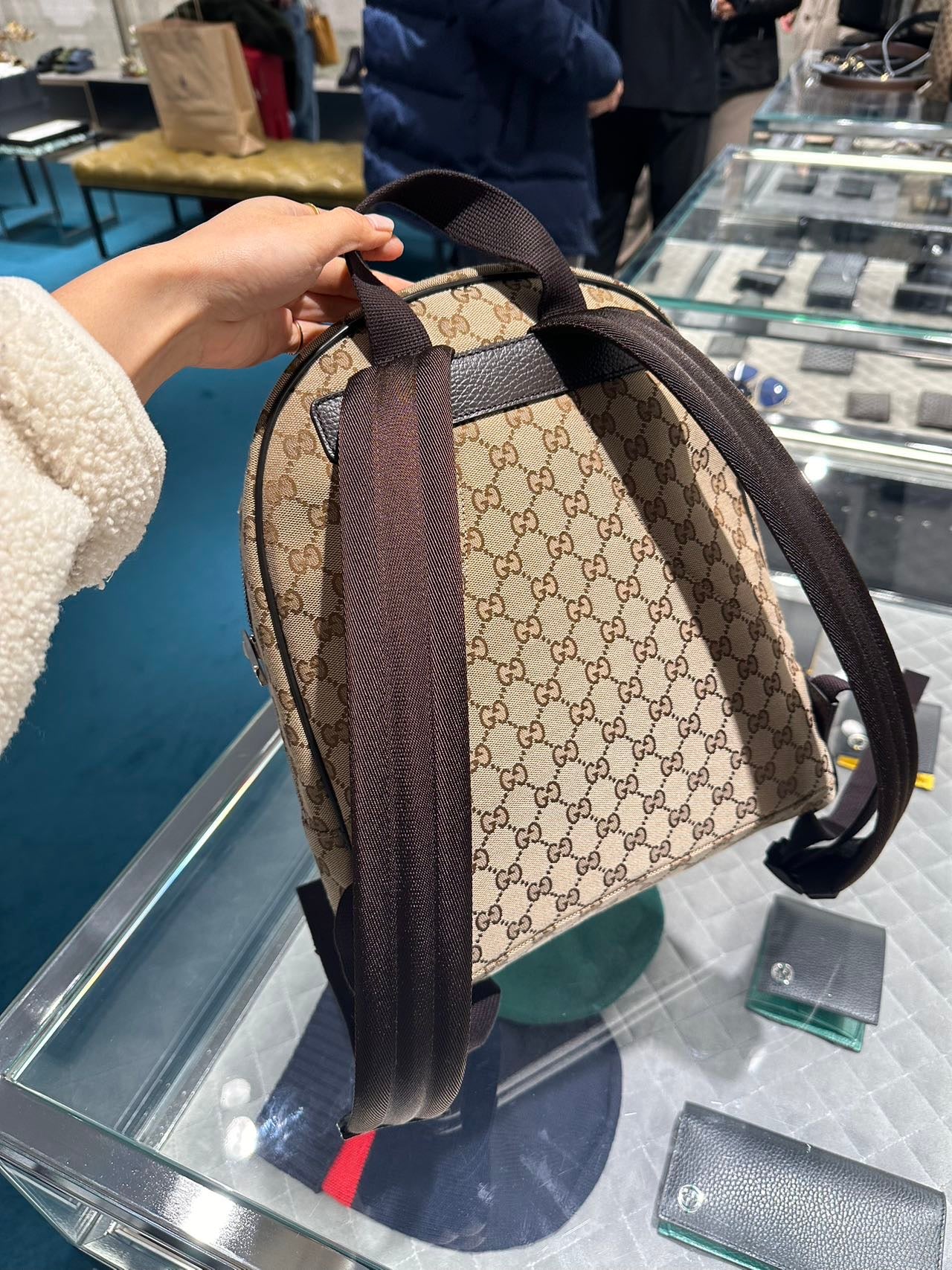 Gucci canvas backpack 古馳帆布老花後背包
