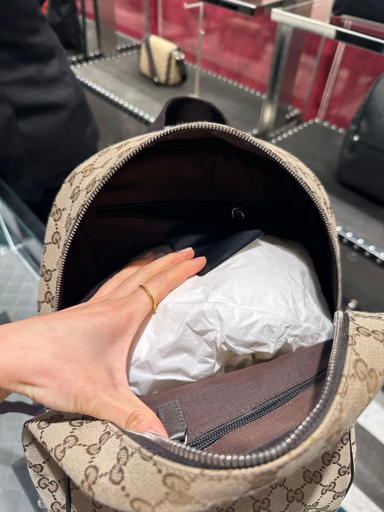 Gucci canvas backpack 古馳帆布老花後背包