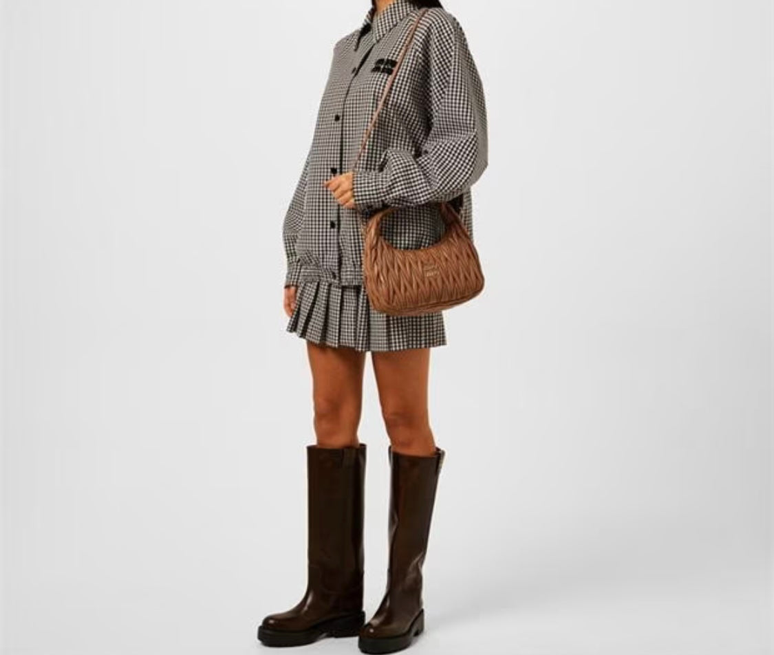 MIU MIU WANDER MATELASSE LEATHER HOBO BAG 繆繆小羊皮半月形皺摺手袋