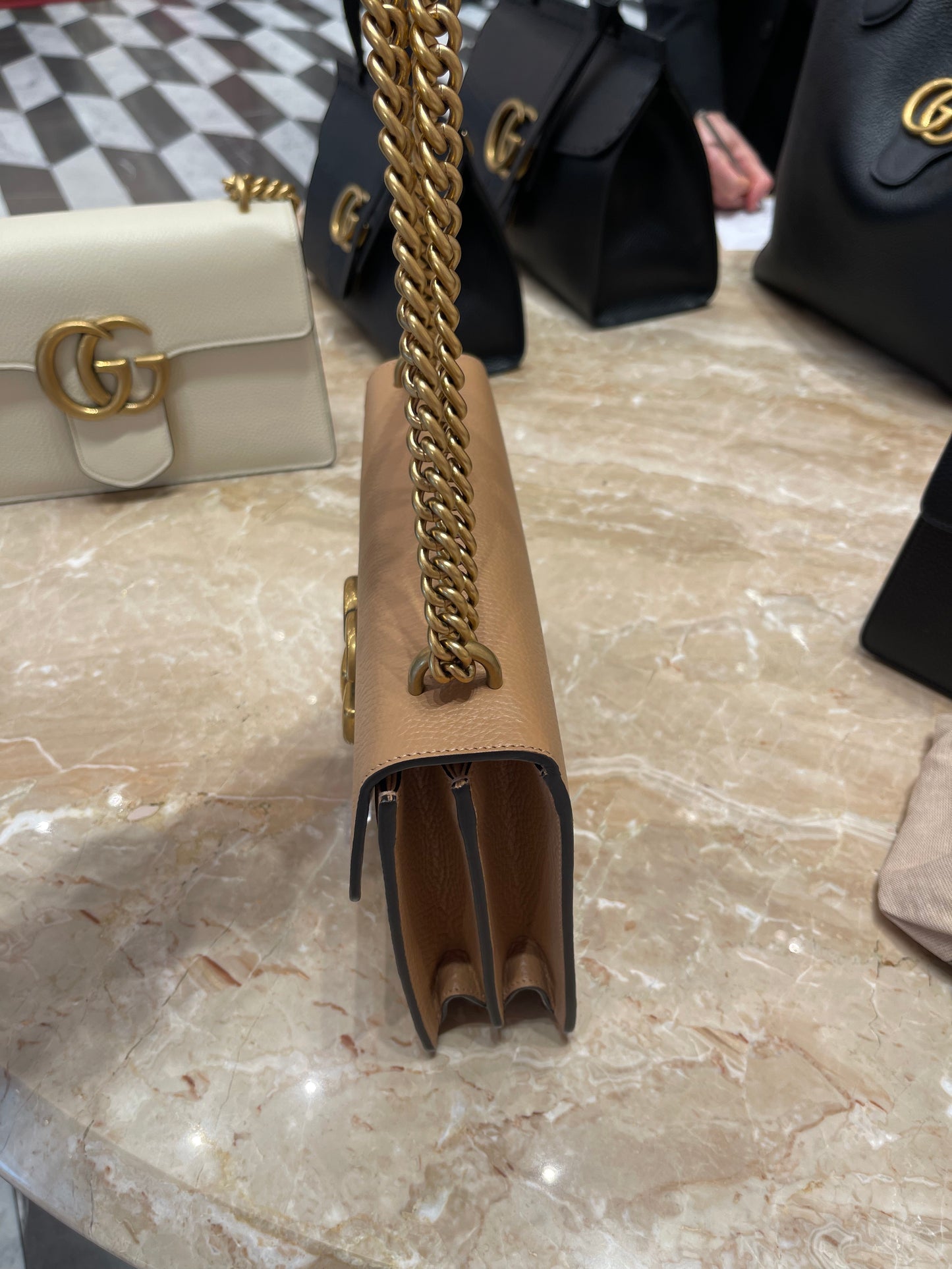 Gucci GG Marmont cellarius handbag古馳金色鏈條肩背包