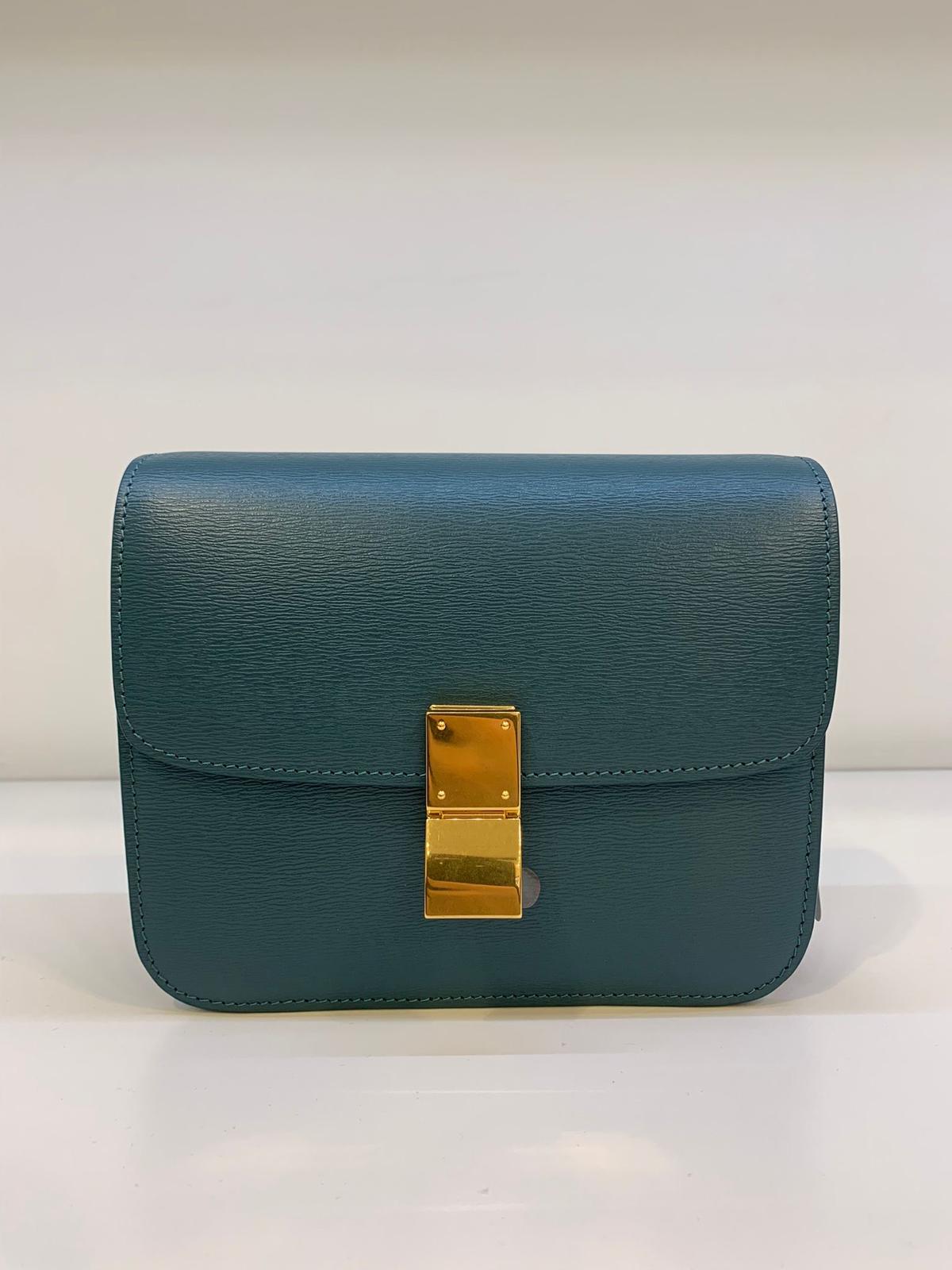 Celine Teen Classic liege 思琳經典木紋小牛皮肩背包*