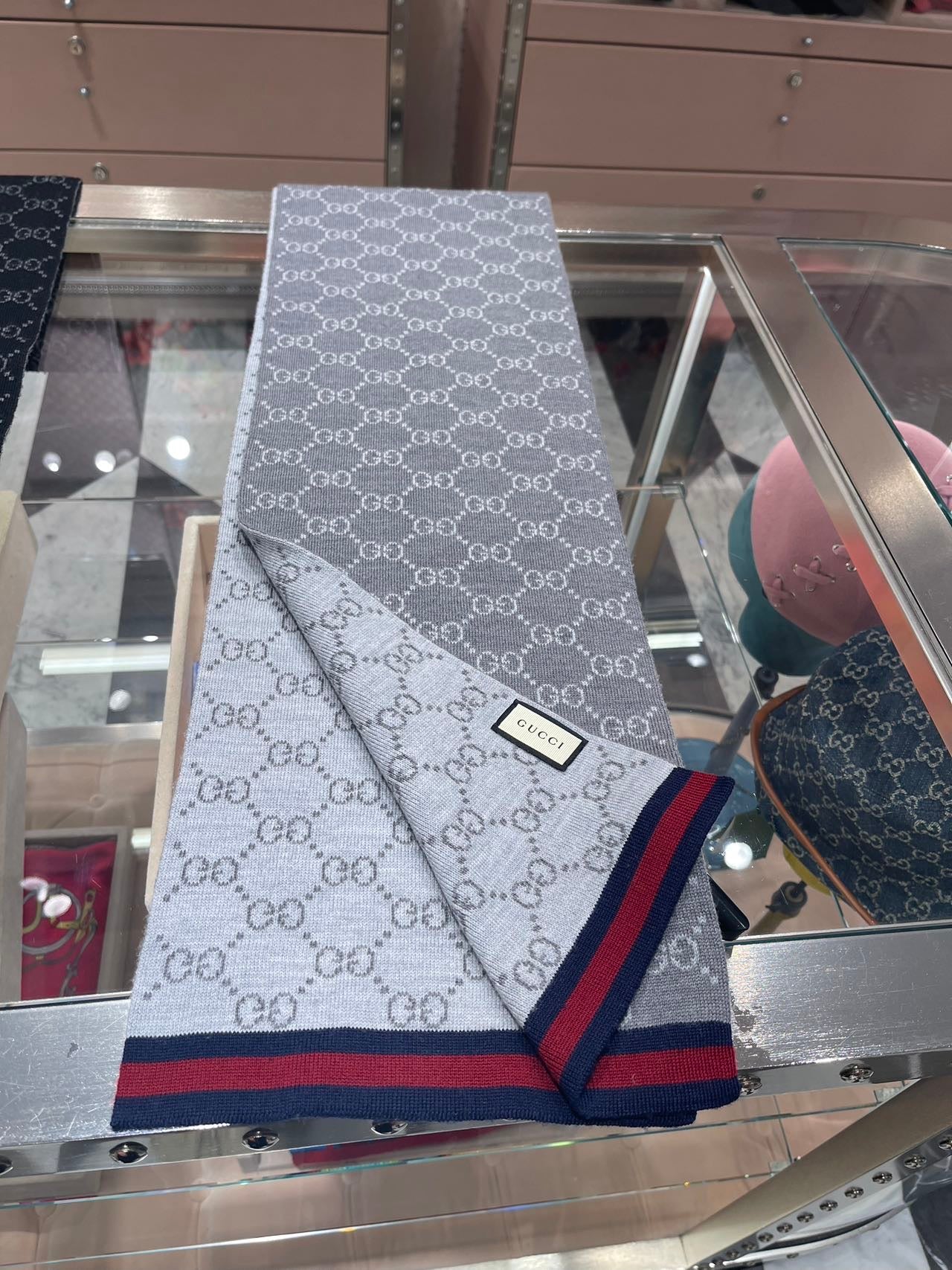 Gucci scarf 古馳雙面羊毛針織圍巾