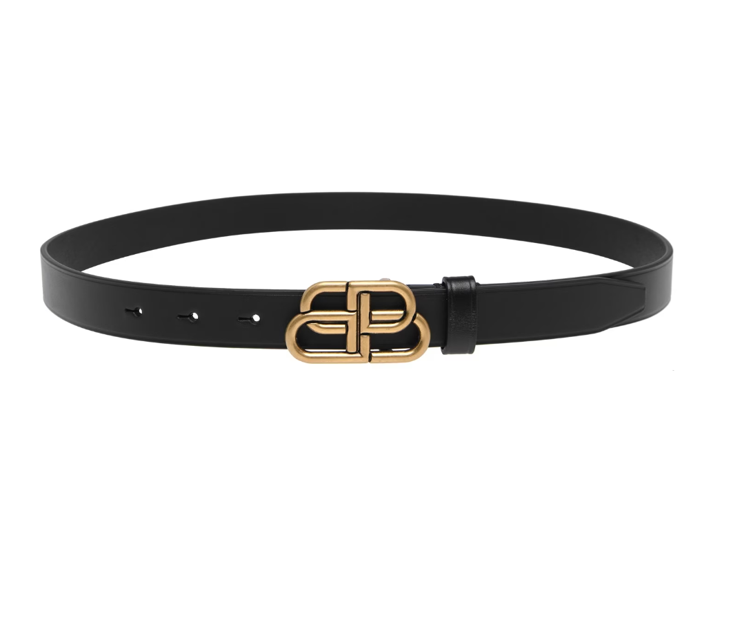 BALENCIAGA BB THIN BELT 巴黎世家BB logo皮帶