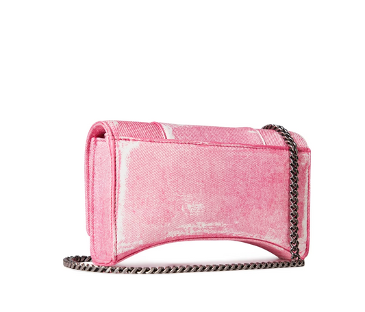 BALENCIAGA BAL HOURGLS CHNDNM LD32 巴黎世家粉色丹寧包