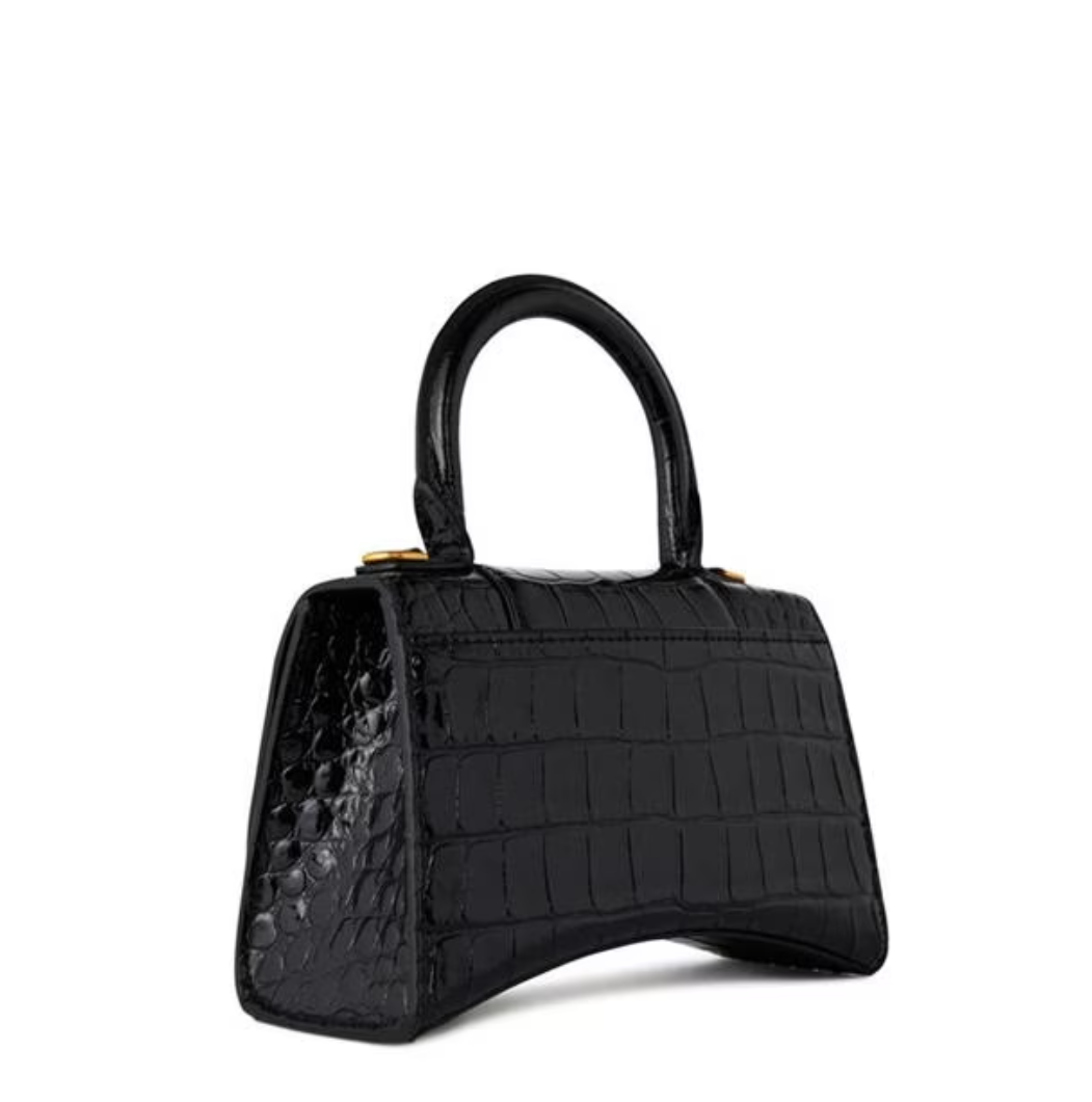 BALENCIAGA HOUR GLASS CROC CROSS BODY BAG 巴黎世家經典壓紋沙漏包