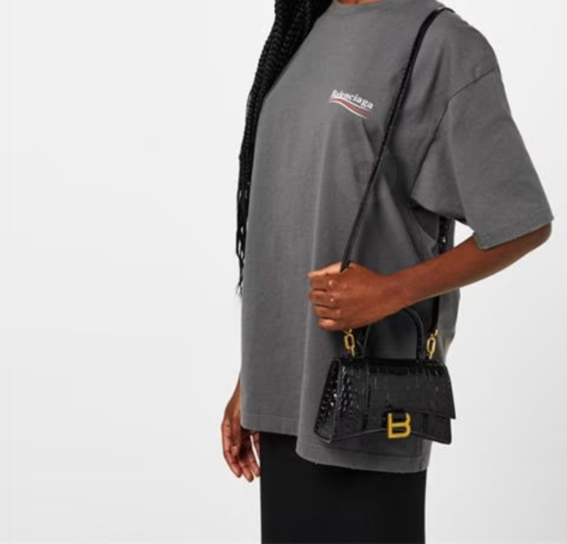 BALENCIAGA HOUR GLASS CROC CROSS BODY BAG 巴黎世家經典壓紋沙漏包