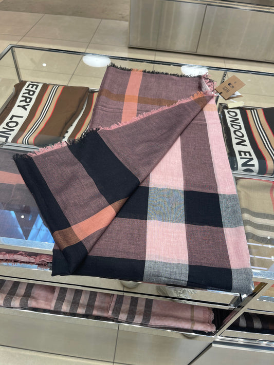 Burberry 巴寶莉經典格紋混紡圍巾