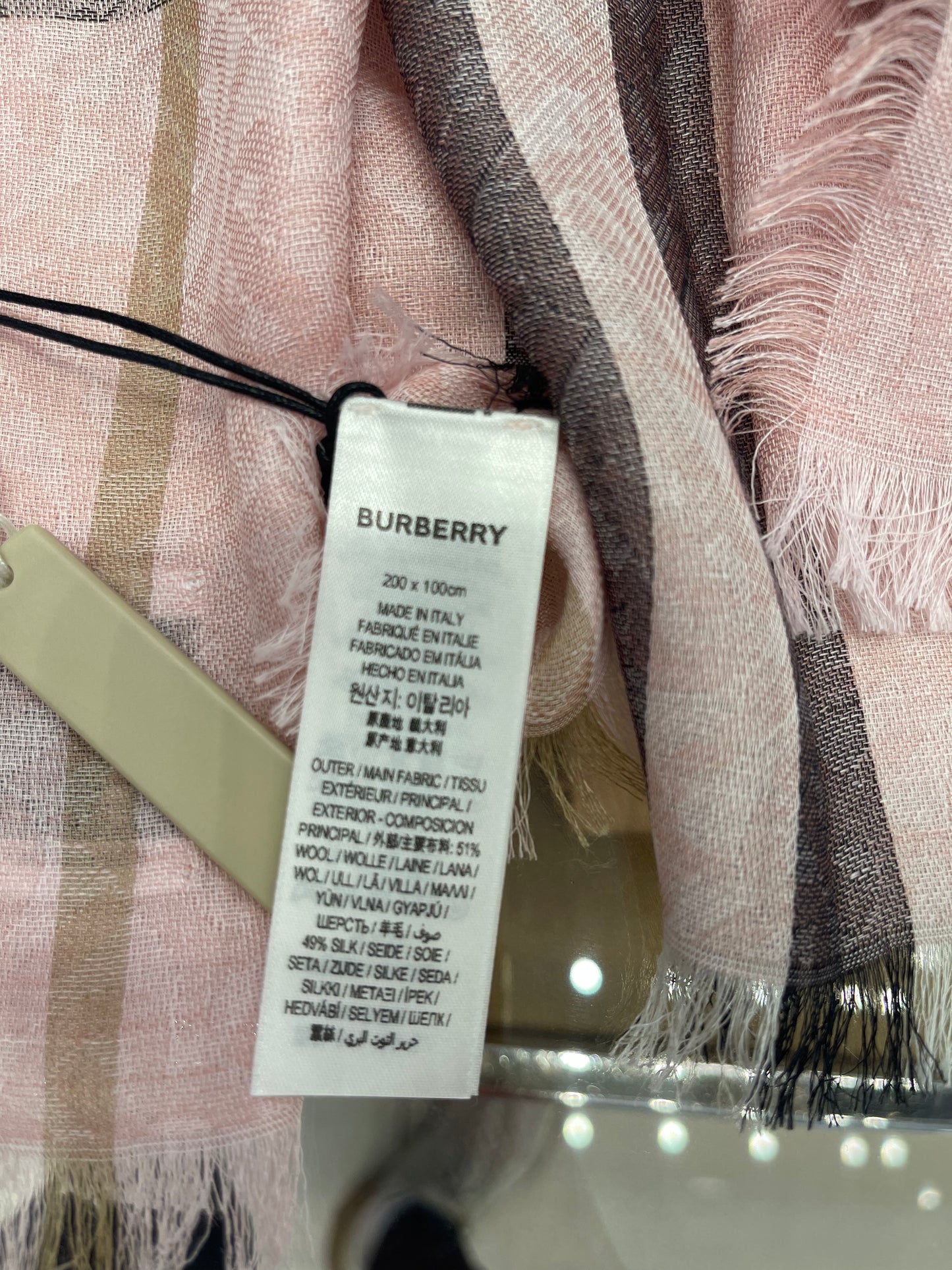 Burberry 巴寶莉TB格紋混紡圍巾