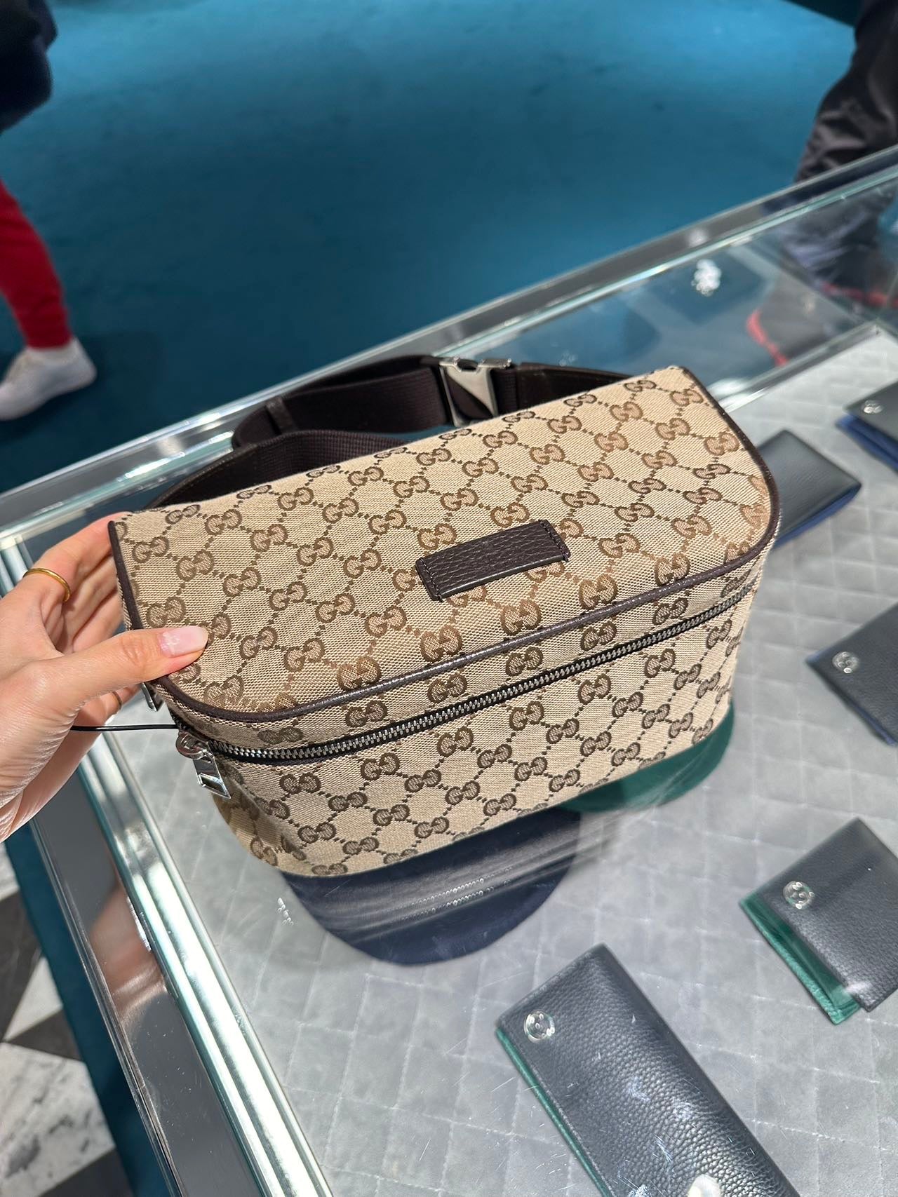 Gucci canvas belt bag 古馳GG緹花帆布腰包肩背包*