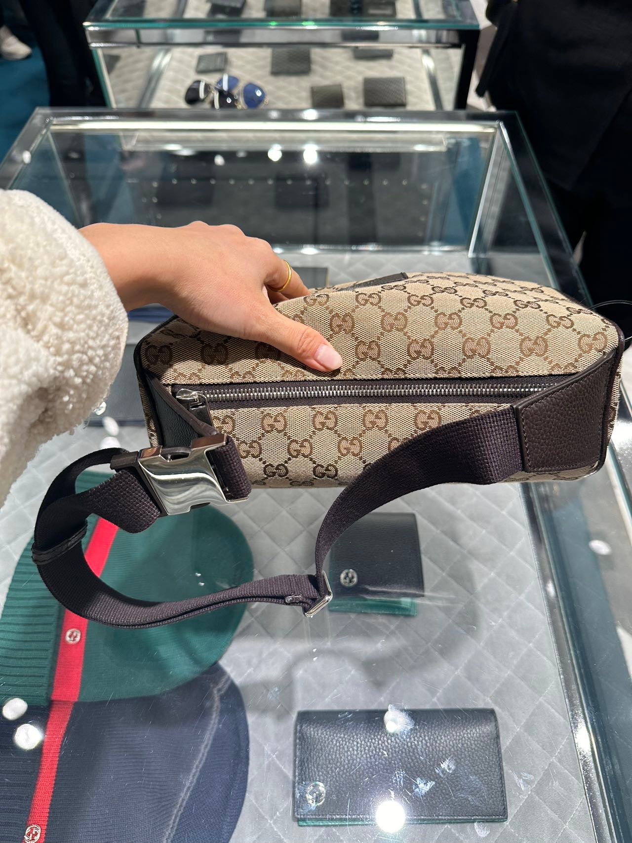 Gucci canvas belt bag 古馳GG緹花帆布腰包肩背包*