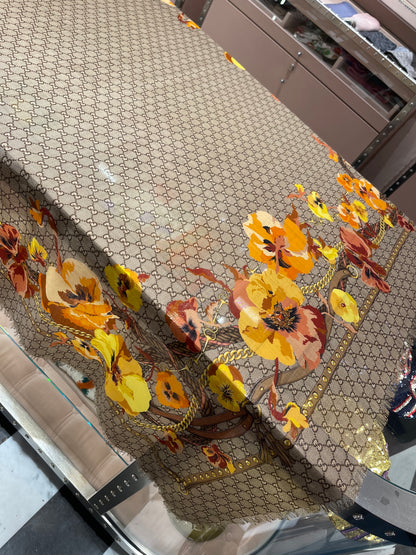 Gucci GG logo flower scarf 古馳披肩絲巾圍巾