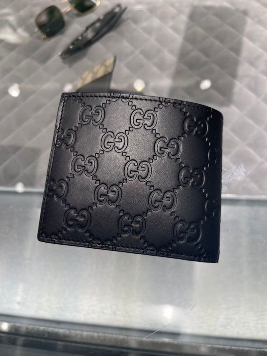 Gucci signature leather wallet 古馳GG壓紋對折卡槽皮夾