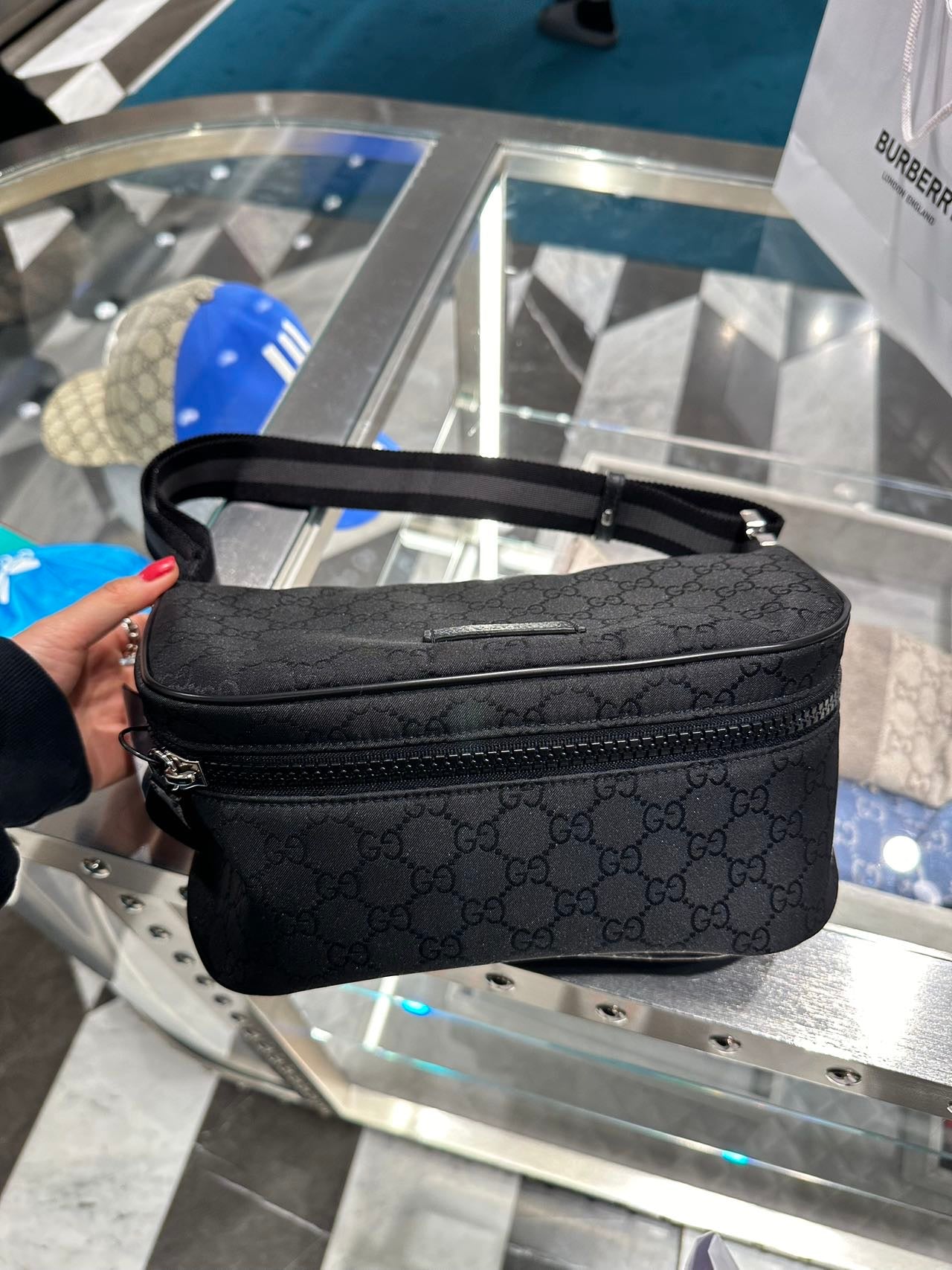 Gucci canvas belt bag 古馳GG緹花帆布腰包肩背包*