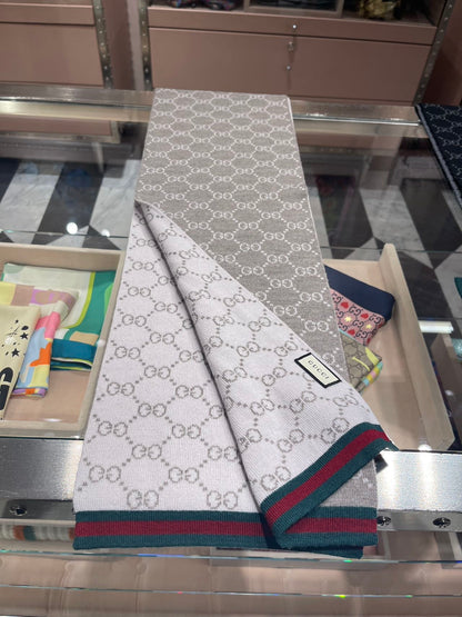 Gucci scarf 古馳雙面羊毛針織圍巾