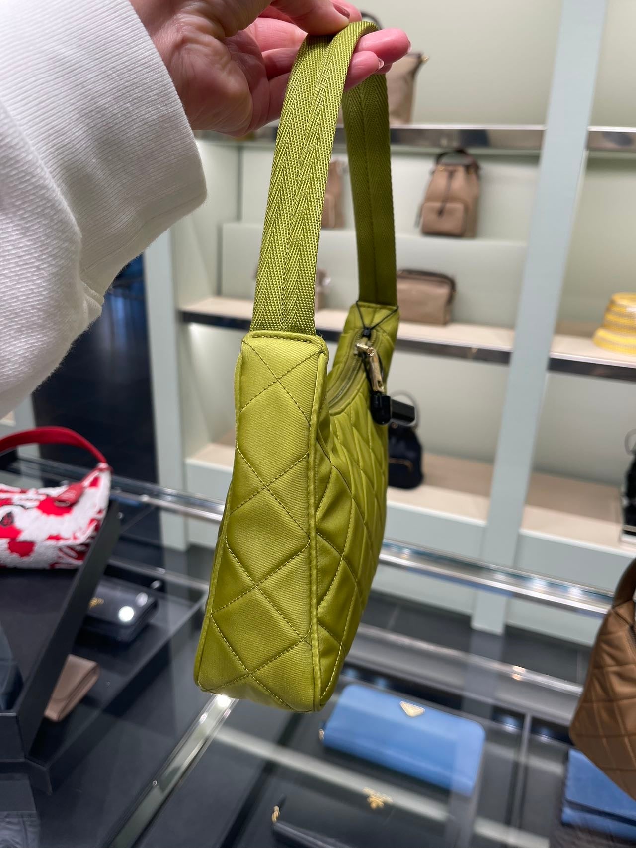 Prada hobo bag普拉達尼龍菱格紋腋下包