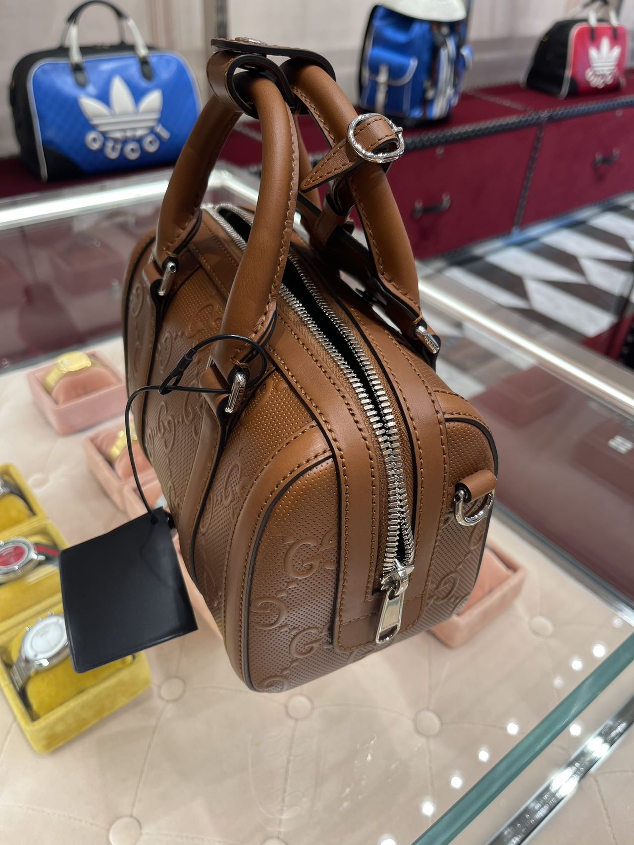 Gucci GG embossed mini duffle b bag 古馳浮雕經典旅行袋小包*