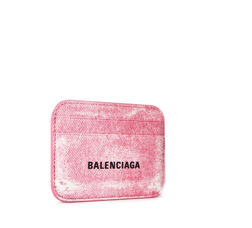 BALENCIAGA pink dnm card holder 巴黎世家粉色丹寧卡夾